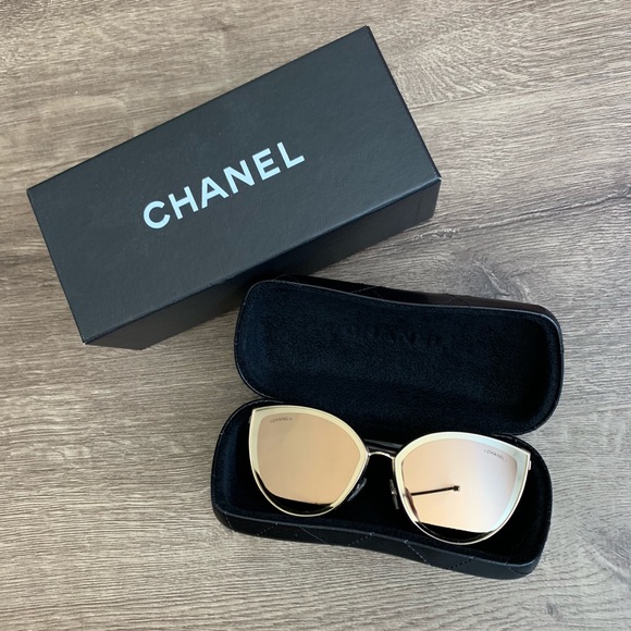 chanel sunglasses gold mirror